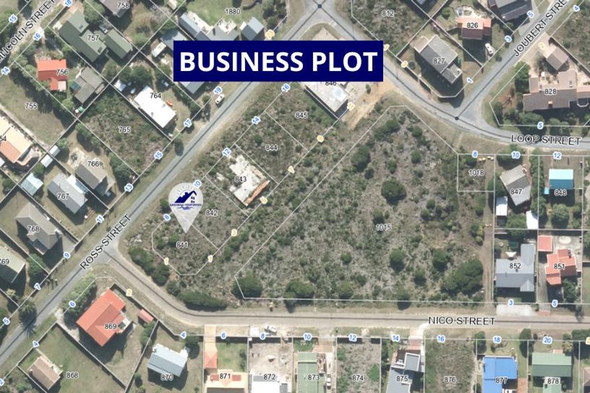 Aerial view of a vacant residential business plot situated between Ross Street and Nico Street, showing surrounding neighborhood infrastructure.