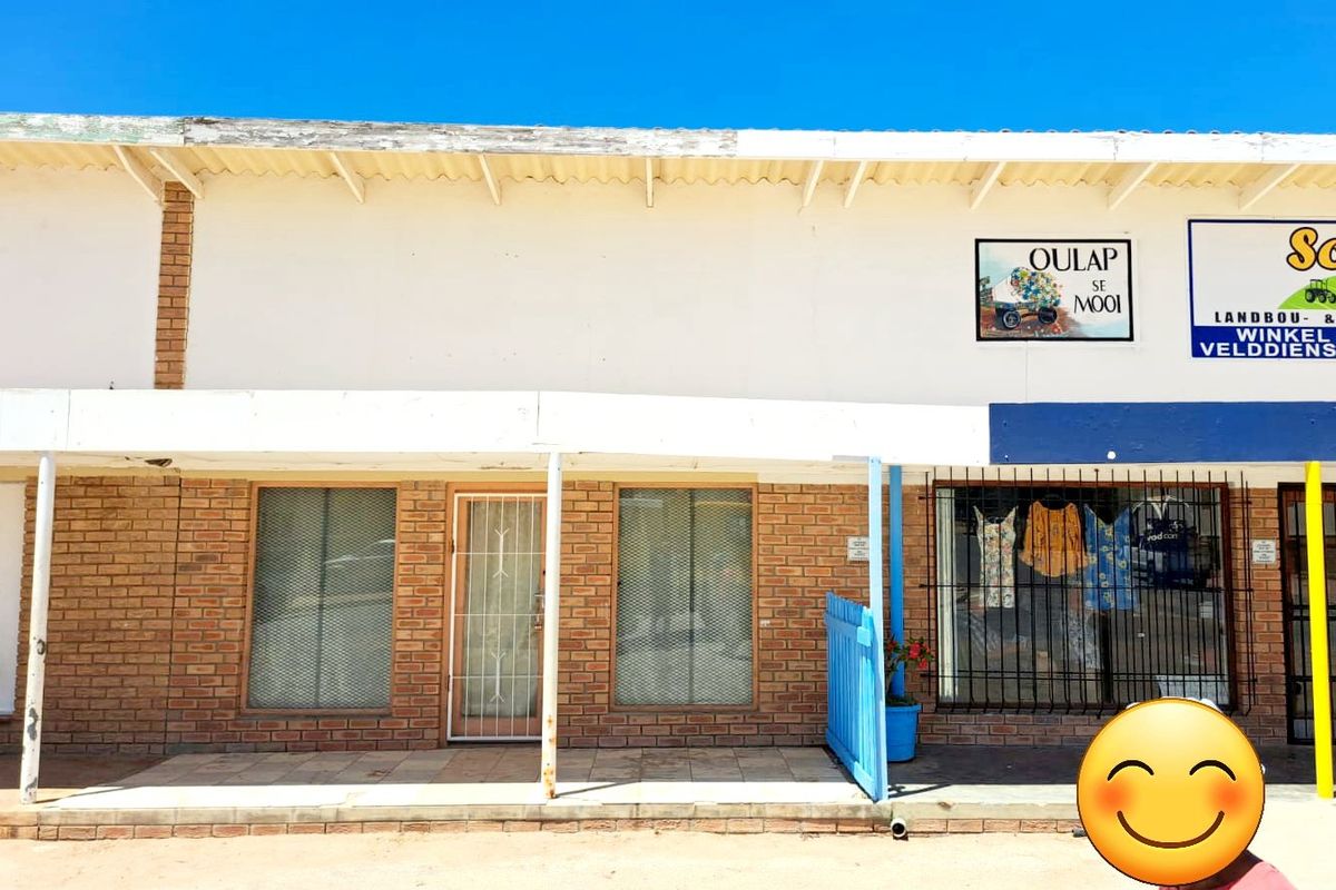 Front elevation of a commercial retail property featuring brick facade, security gates, and signage, showing signs of exterior wear and maintenance requirements.