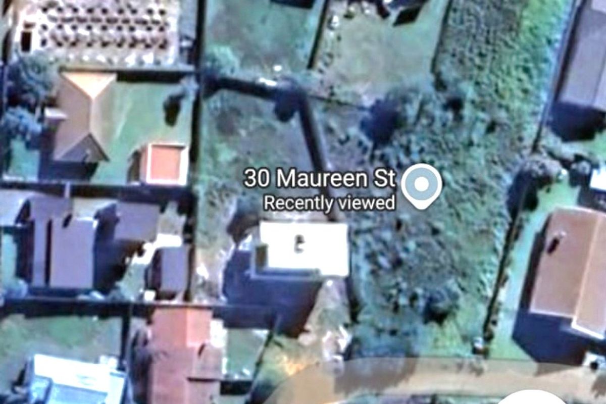 An aerial satellite view of the residential vacant land plot located at 30 Maureen Street.