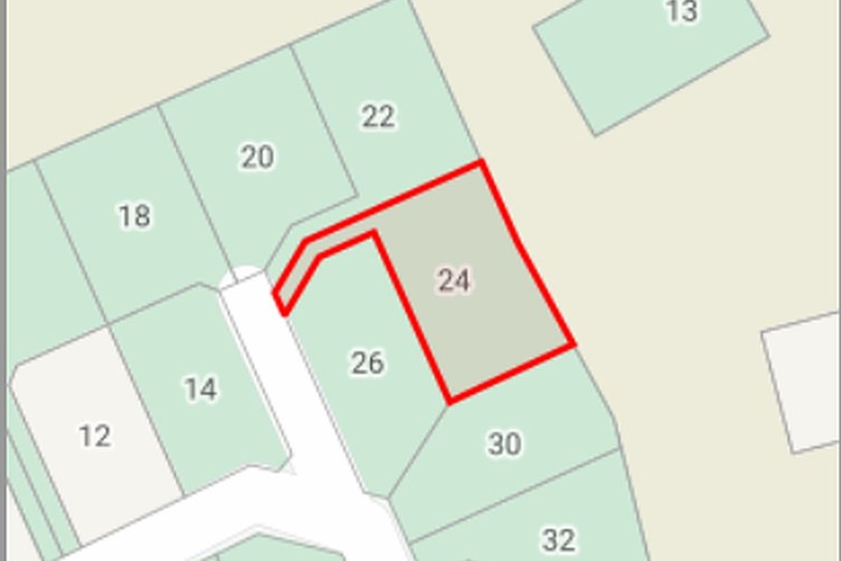 A cadastral map showing the boundary layout and location of the residential plot number 24 within the estate.