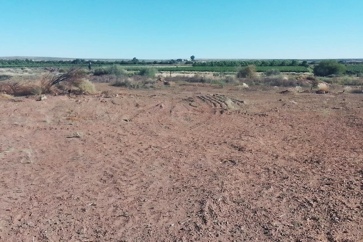 A view of a vacant residential plot featuring cleared earth and natural landscape, suitable for future development.
