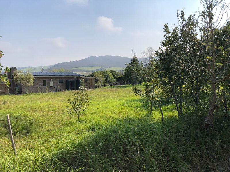 A view of a residential property featuring a brick dwelling, water storage tanks, and surrounding grassy land with mountain views in the background.