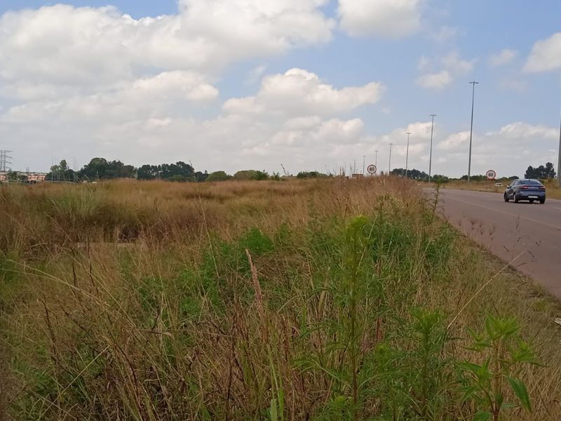 A view of the vacant residential land adjacent to a paved public road with street lighting infrastructure.