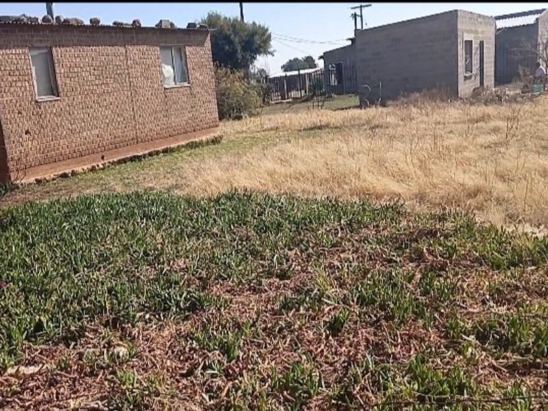 Exterior view of a residential property featuring exposed brick structures and an expansive, unmaintained garden area.