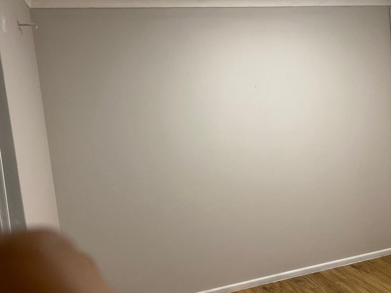 An empty bedroom featuring neutral painted walls, laminate flooring, and coving.