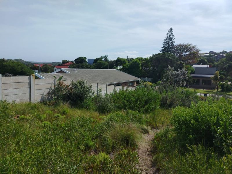 A view of a vacant residential plot featuring natural vegetation and a precast concrete boundary wall bordering neighboring properties.