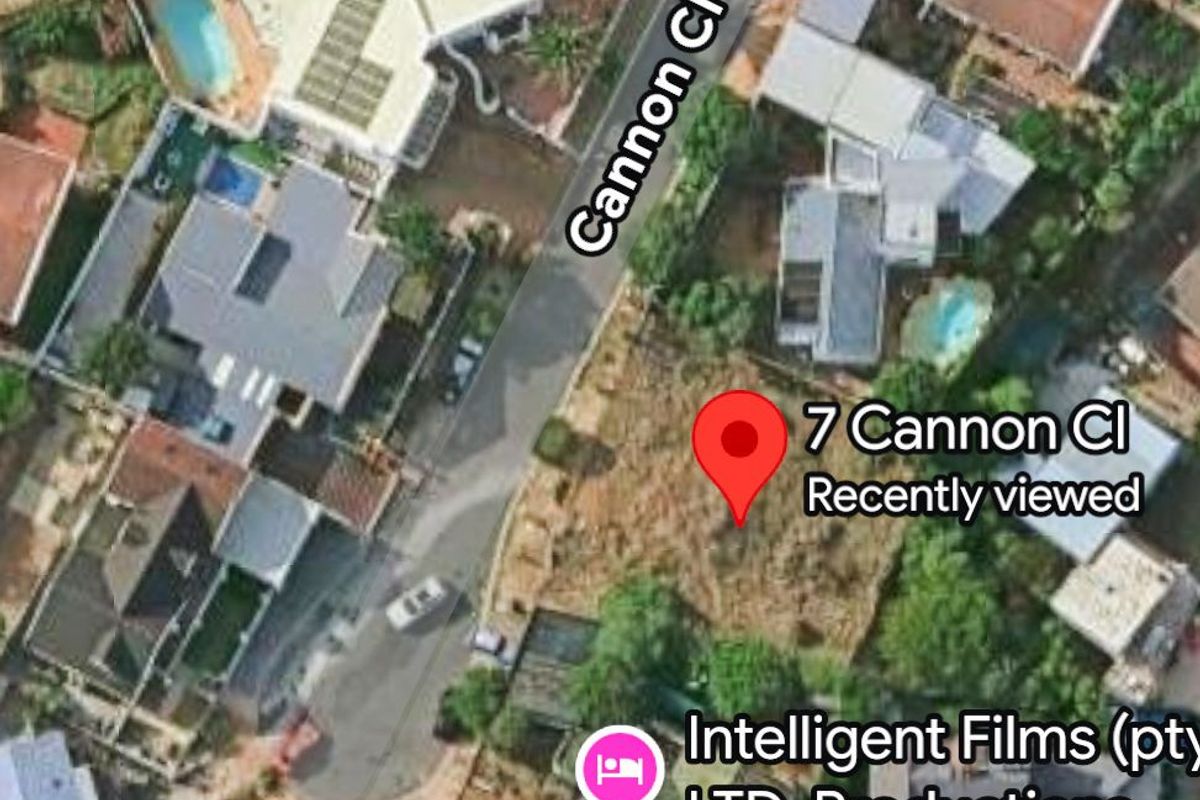 An aerial satellite view of the residential vacant land plot located at 7 Cannon Close, showing the surrounding neighborhood context.