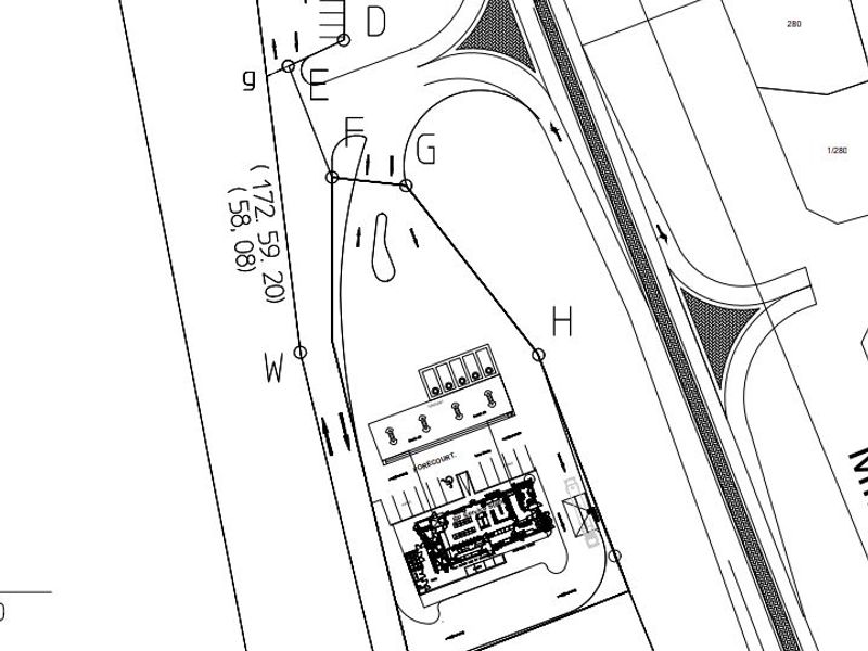 A detailed site layout plan showing the proposed development area, including access points, site boundaries, and structural positioning for the vacant residential land.
