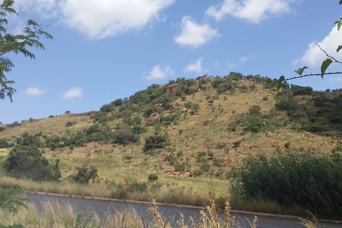 A scenic view of the natural landscape and hillside surrounding the property.