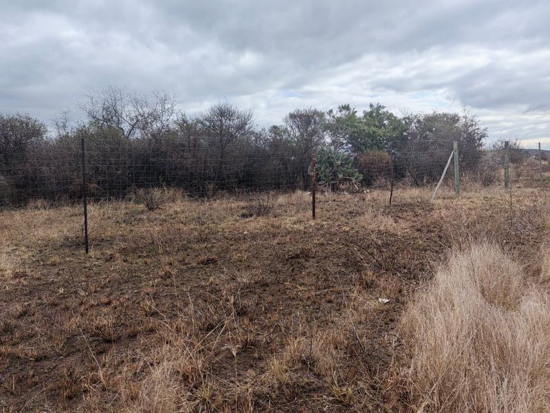 A view of a vacant residential plot featuring dry grass, natural vegetation, and existing wire mesh perimeter fencing.