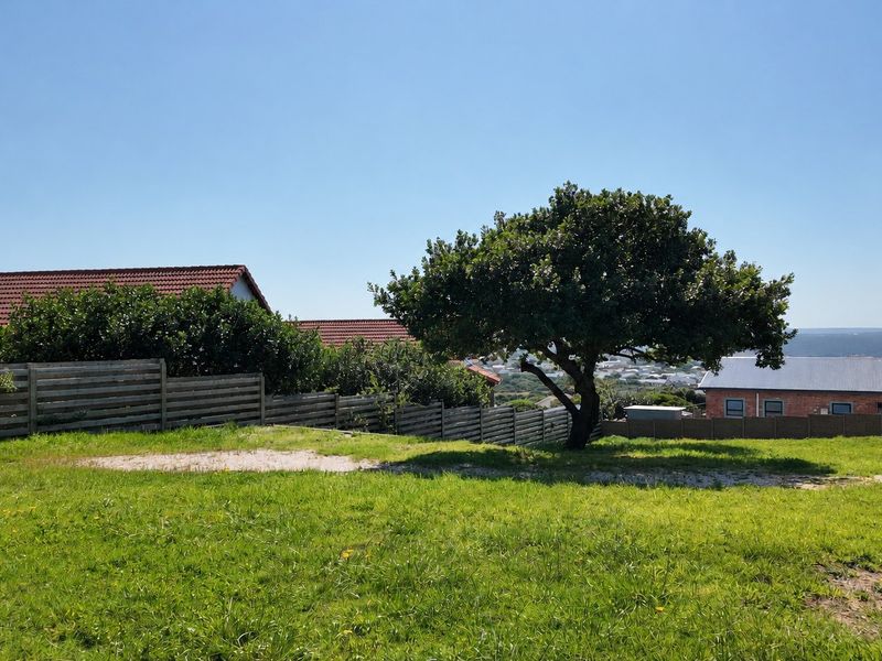 A well-maintained residential plot featuring a grassy lawn, a mature tree, and timber boundary fencing with surrounding neighborhood views.