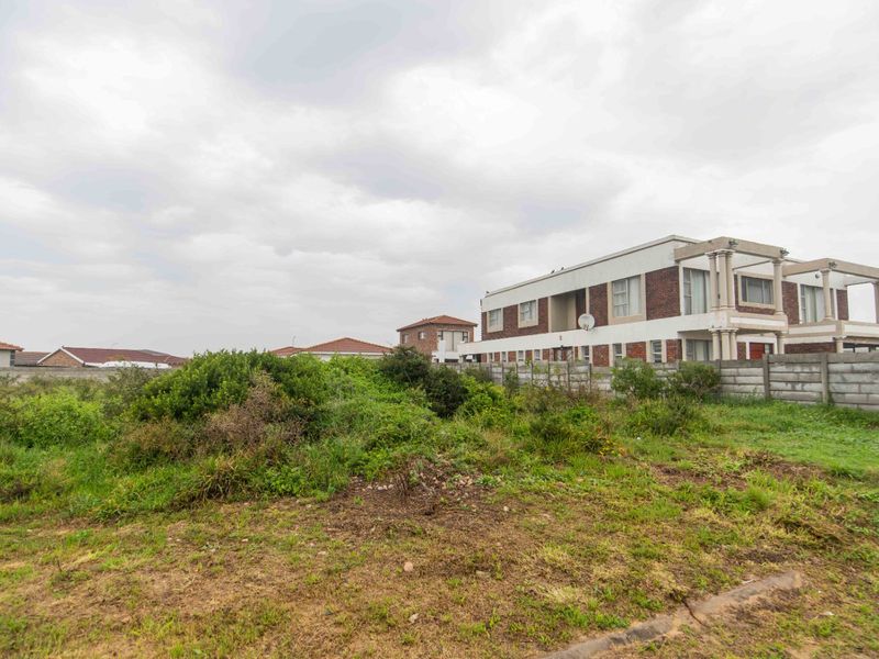 A vacant residential plot featuring natural vegetation and a precast concrete boundary wall, situated in a developed suburban neighborhood.