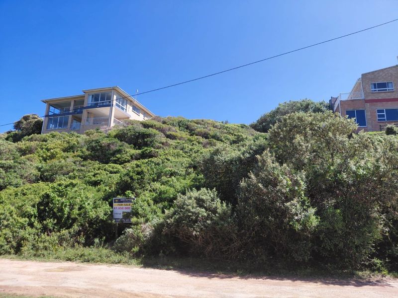 A sloped residential vacant land plot covered in dense indigenous vegetation, situated below existing hillside properties.