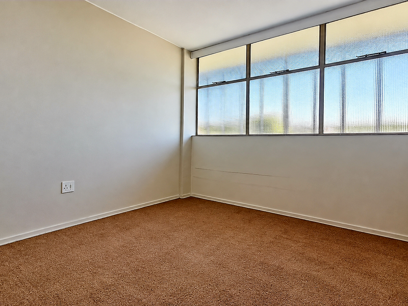 An empty bedroom featuring carpet flooring and large windows with textured glass, providing natural light and a neutral canvas for interior design.