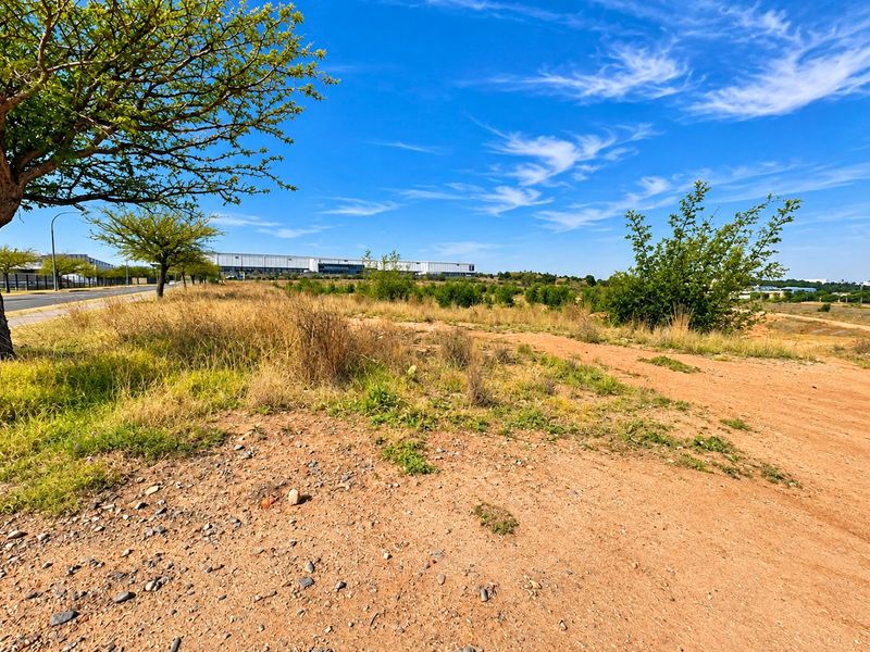 A view of a vacant residential plot featuring natural vegetation and a dirt access path, situated in a developing area.