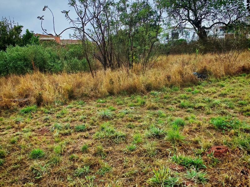 A view of a vacant residential plot featuring natural grassland and mature trees, suitable for future development.