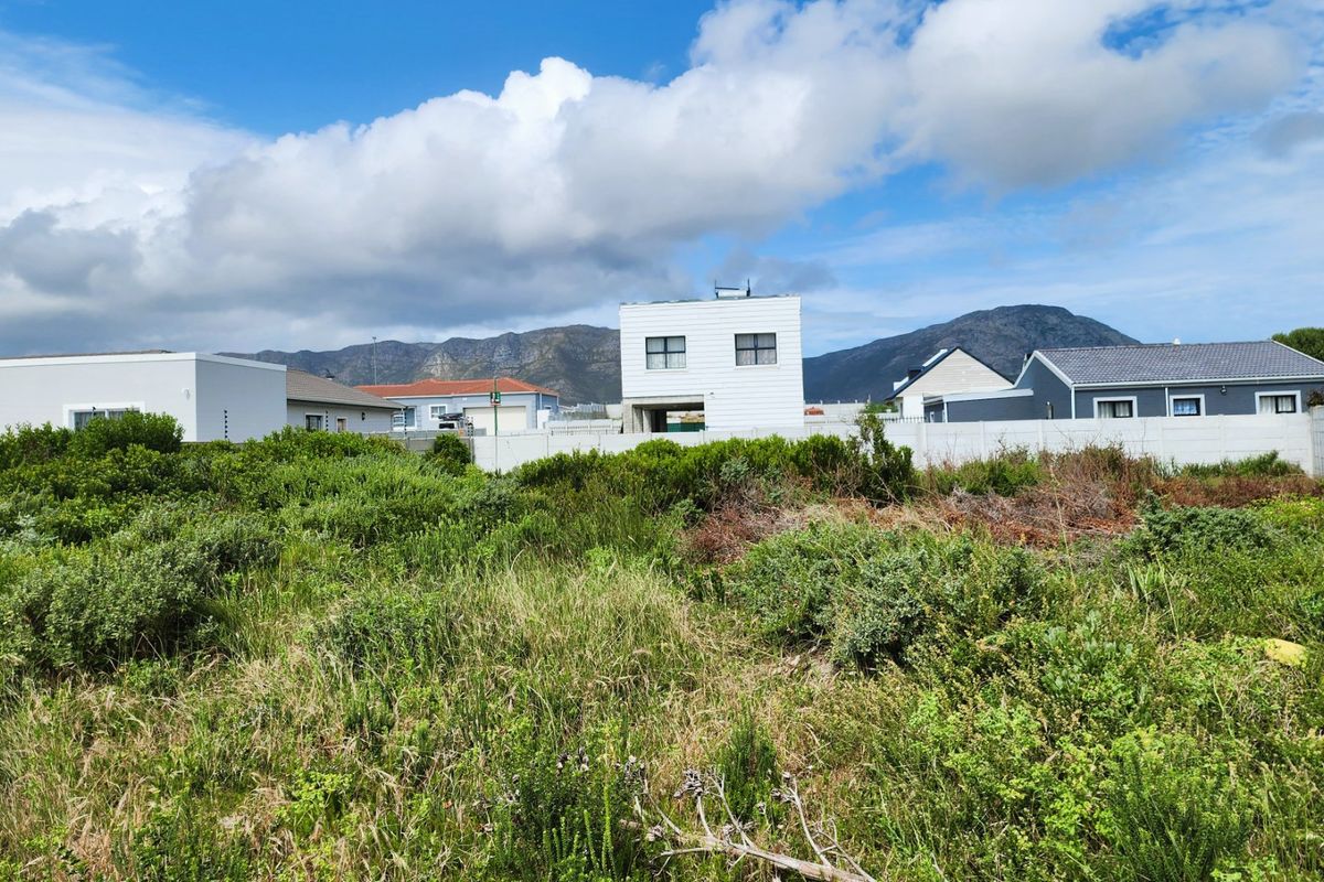 A vacant residential plot featuring overgrown vegetation and a precast concrete boundary wall, situated in a developed neighborhood with mountain views.