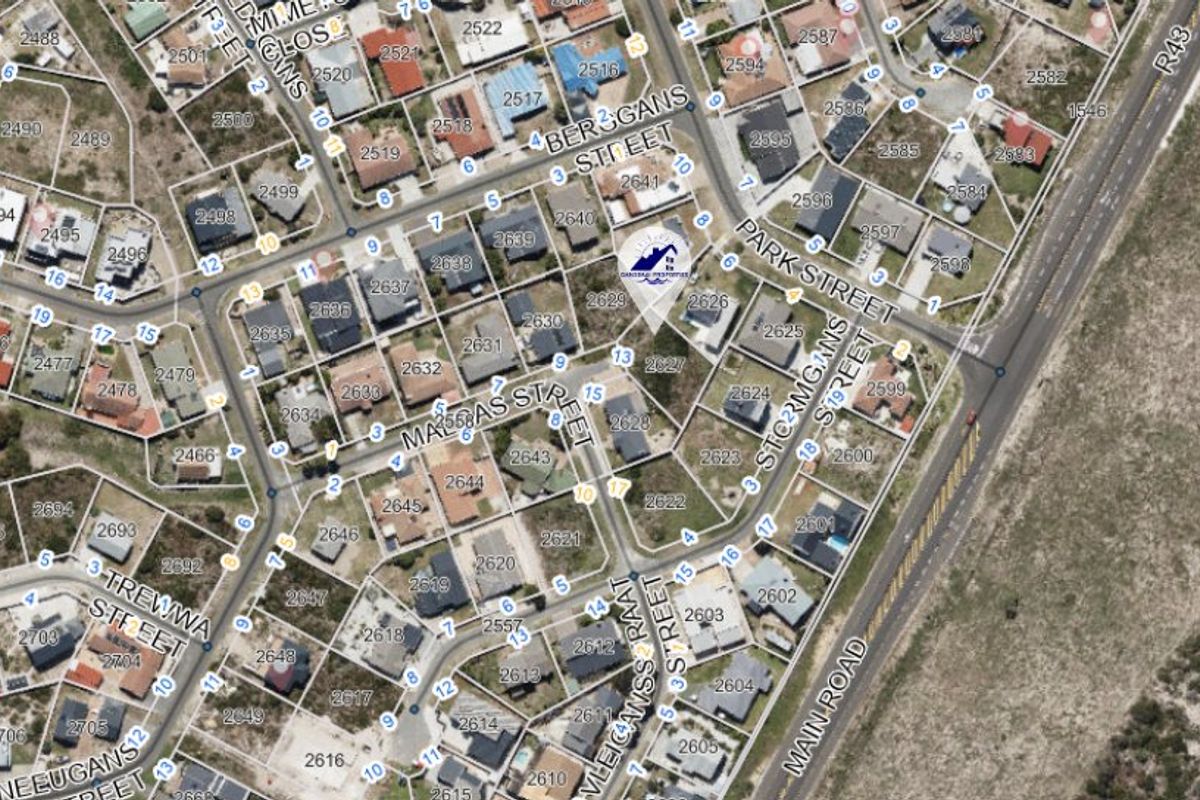 An aerial map view showing the residential street layout and surrounding neighborhood context for the property location.