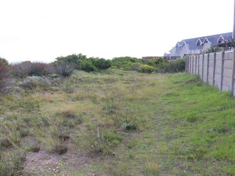 An undeveloped plot of land featuring natural coastal vegetation and a precast concrete boundary wall along the side perimeter.