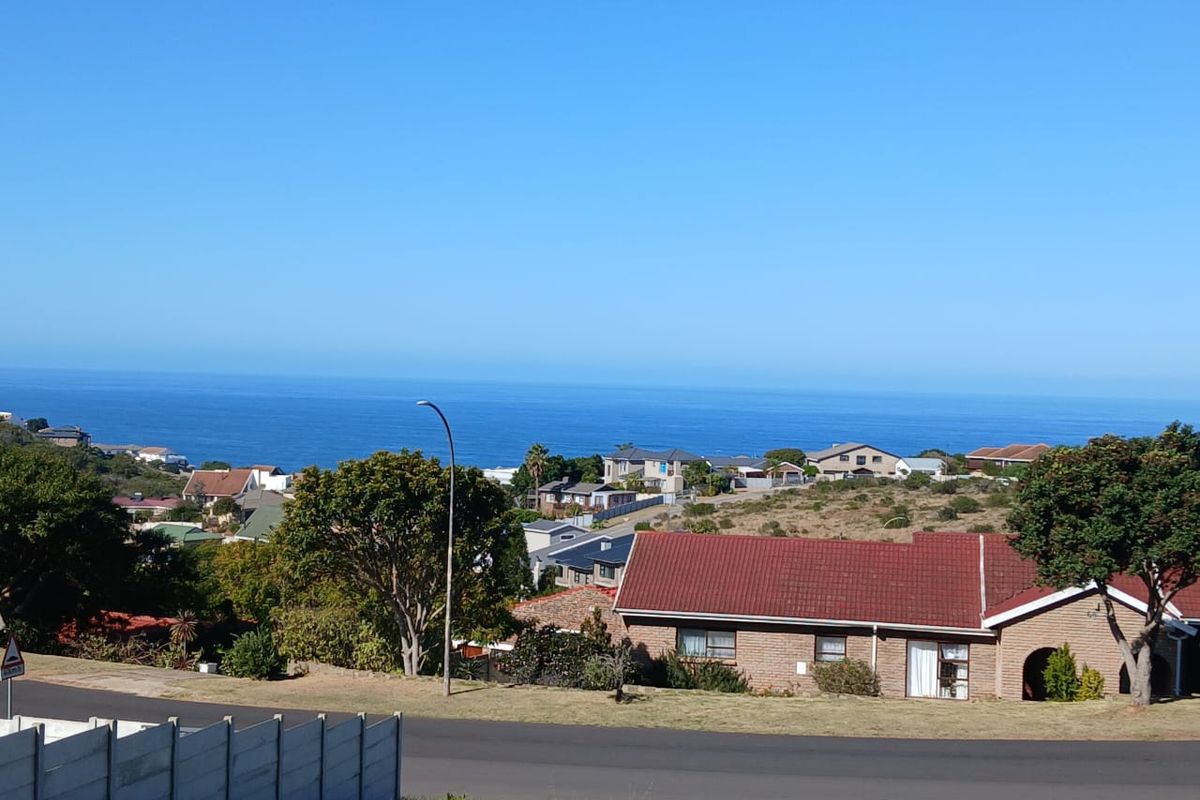 A scenic elevated view overlooking the coastal residential area and the ocean horizon.