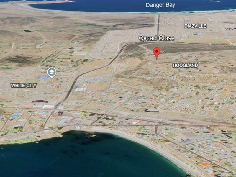 An aerial map view showing the location of the property in relation to the surrounding coastal town and bay area.