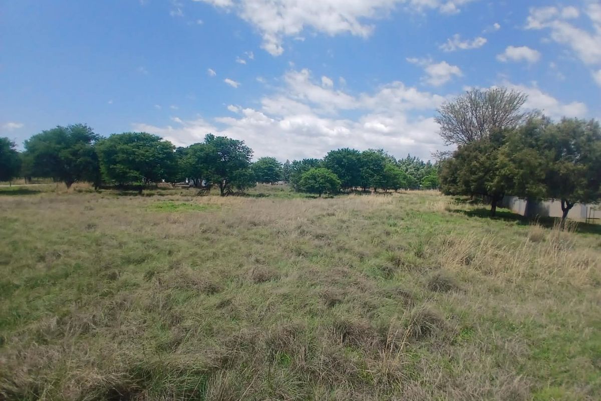 A view of a vacant residential plot featuring established trees and natural grassland, offering a blank canvas for future development.