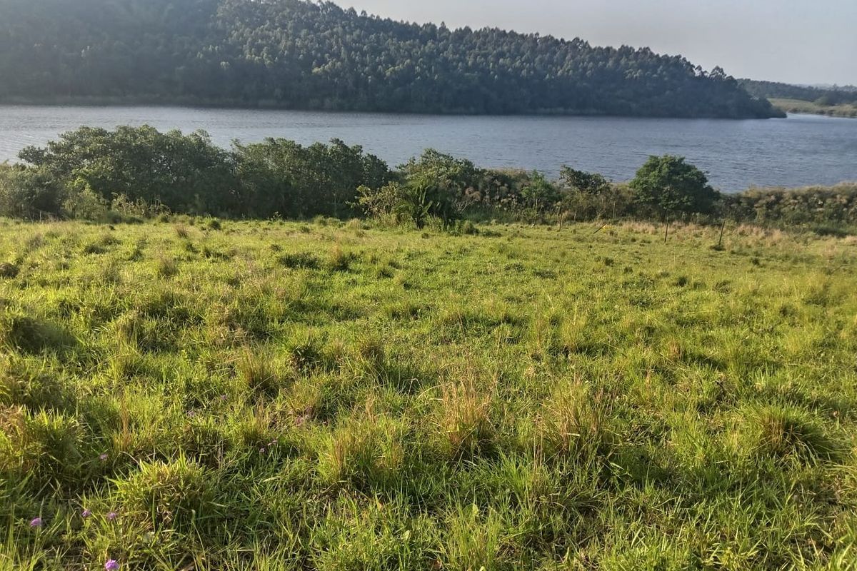 A scenic view of the waterfront and surrounding landscape from the vacant residential land.