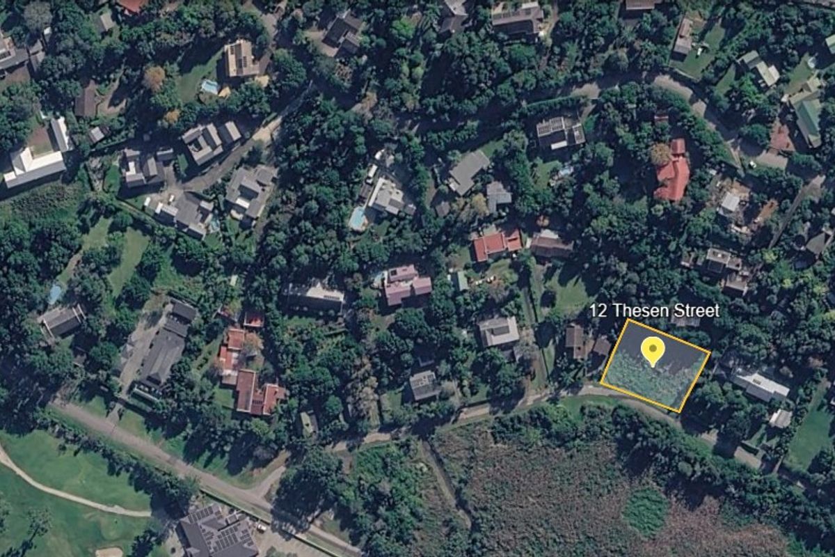Aerial view of a residential vacant land plot located at 12 Thesen Street, situated within a well-established neighborhood.