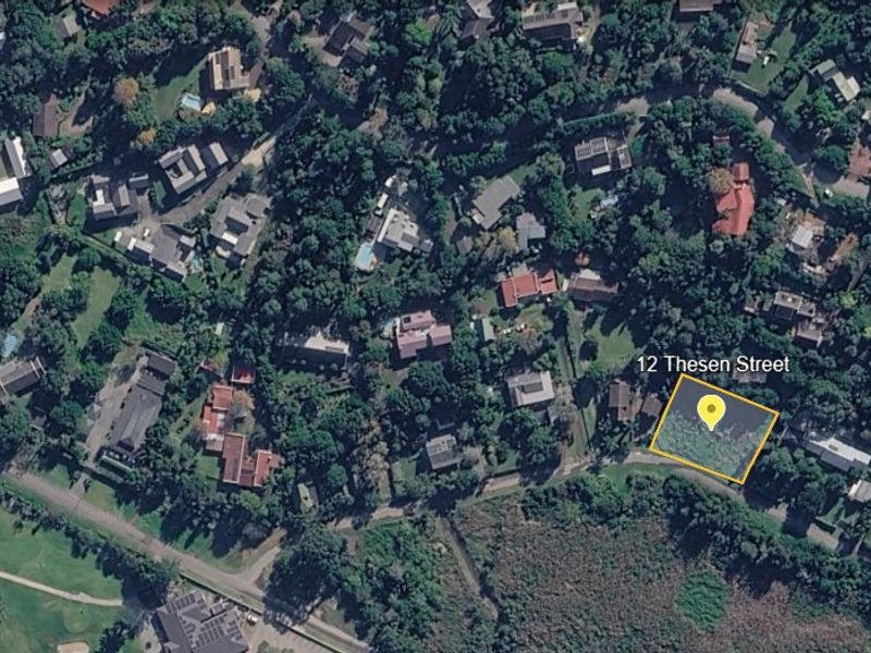 Aerial view of a residential vacant land plot located at 12 Thesen Street, situated within a well-established neighborhood.