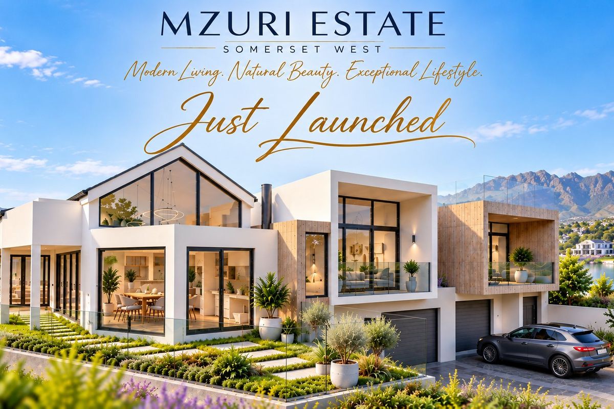 A modern architectural rendering of a luxury estate home featuring large glass windows, balconies, and landscaped gardens with mountain views.