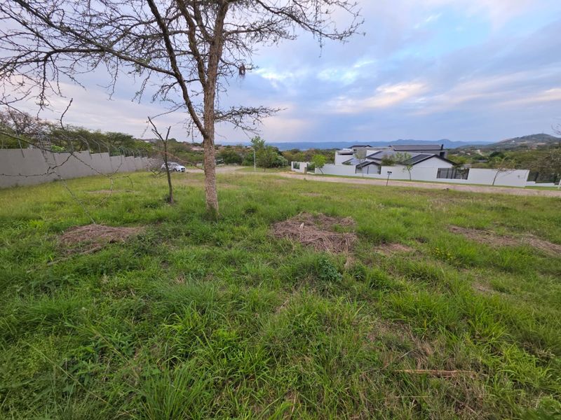 A vacant residential plot featuring natural grass cover, mature trees, and perimeter boundary walls within a developed estate setting.