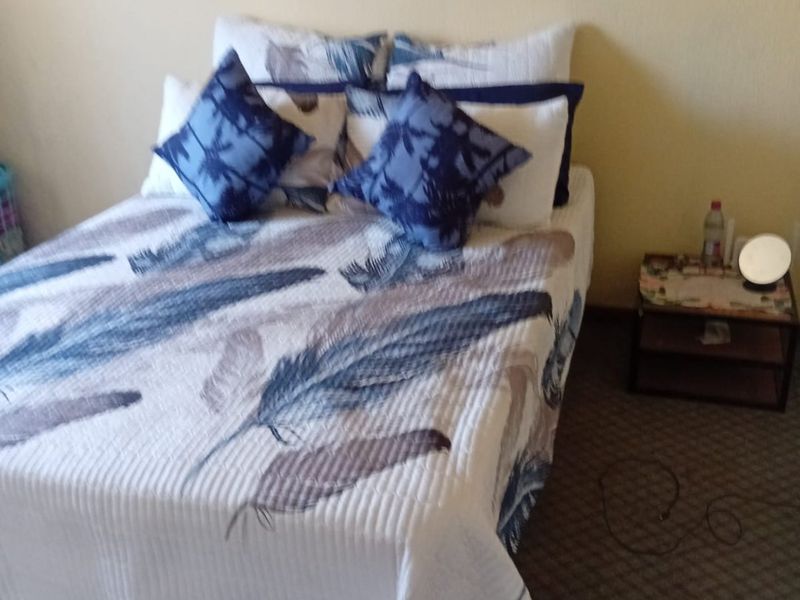 A standard bedroom featuring carpeted flooring and neutral wall finishes.