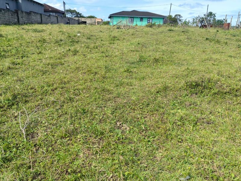 A view of a vacant residential plot featuring a sloped grassy terrain and a boundary wall, situated in a residential neighborhood.