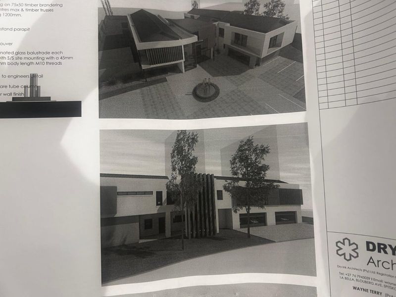Architectural rendering showing the proposed design and facade for the residential property development.