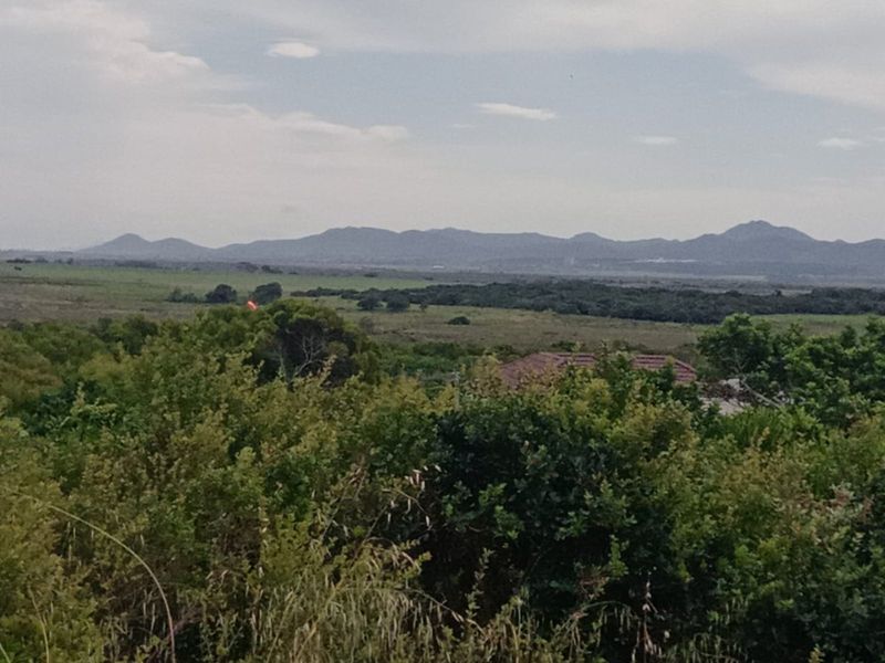 A scenic view of the surrounding natural landscape and distant mountain range from the vacant residential property.