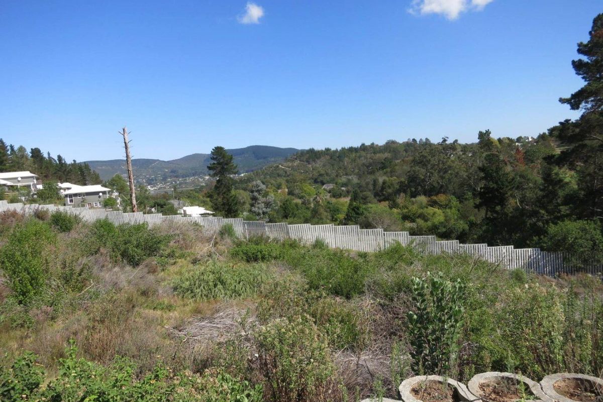 A view of the vacant residential land featuring natural vegetation, a retaining wall, and surrounding hillside landscape.