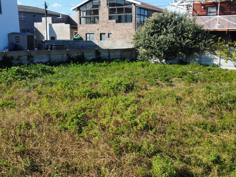 A vacant residential plot featuring overgrown vegetation and enclosed by a precast concrete boundary wall, situated in a developed neighborhood.