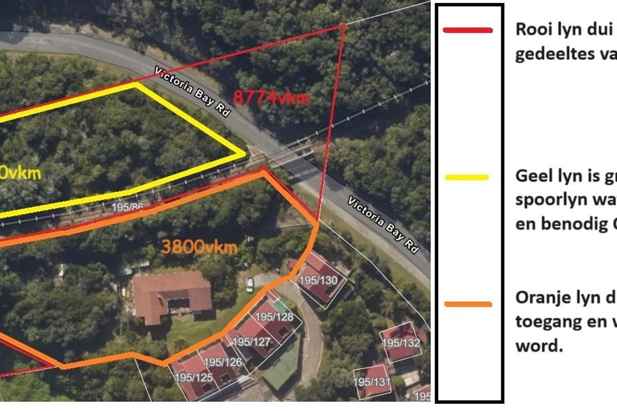 Aerial view of the residential land plot showing property boundaries, access points, and development constraints overlaid on the site map.