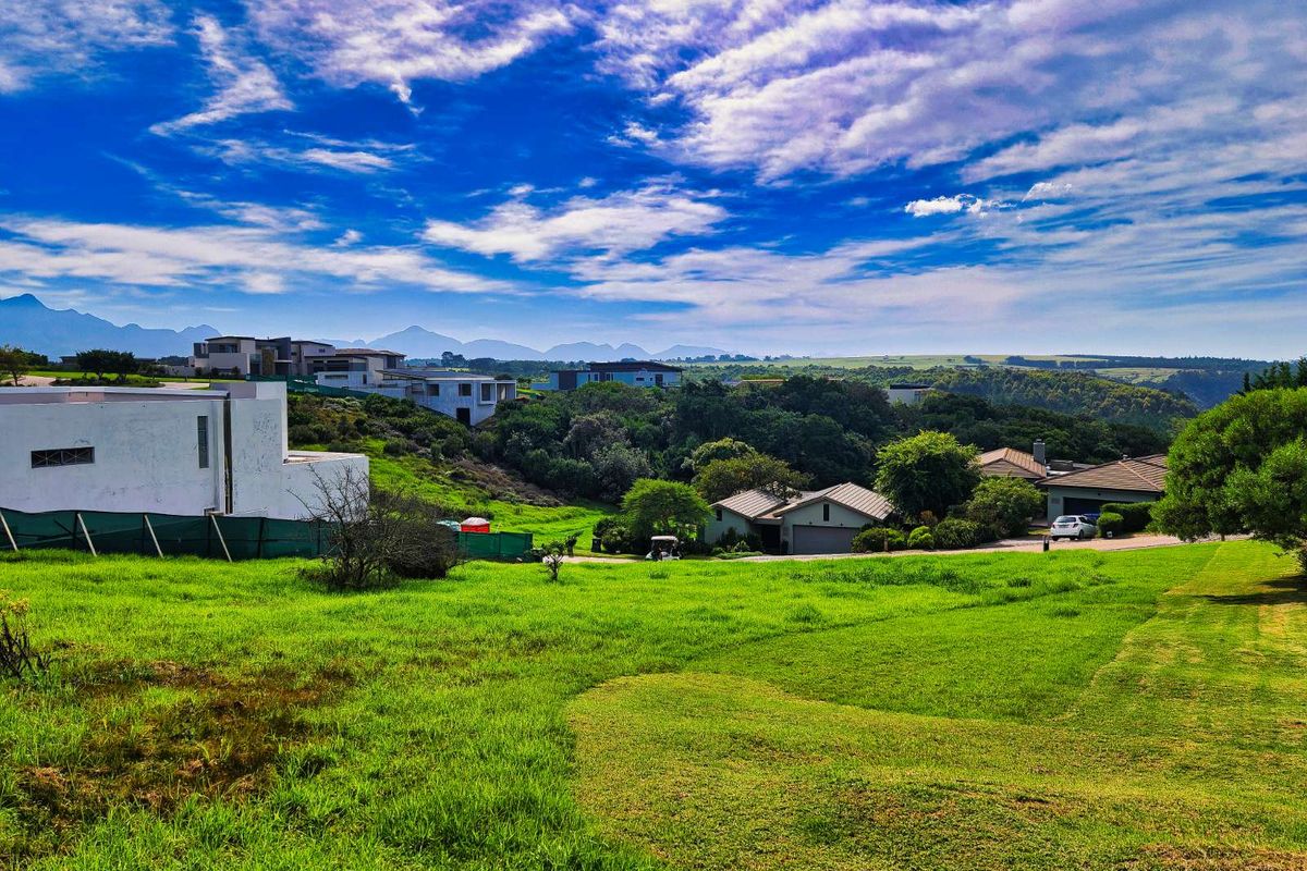 A scenic view of a residential estate featuring lush green lawns, surrounding homes, and distant mountain vistas.