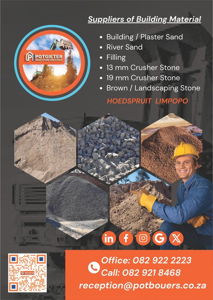 Potgieter Sand Stone and Civils suppliers of building materials