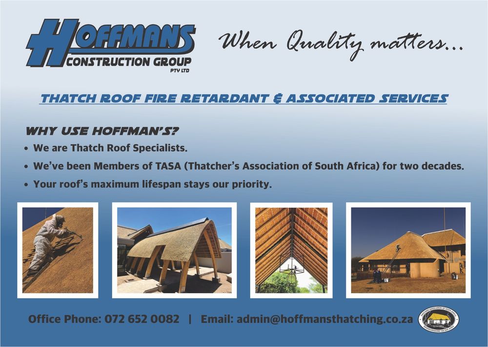 Hoffman's Construction Group for all your thatch roof needs