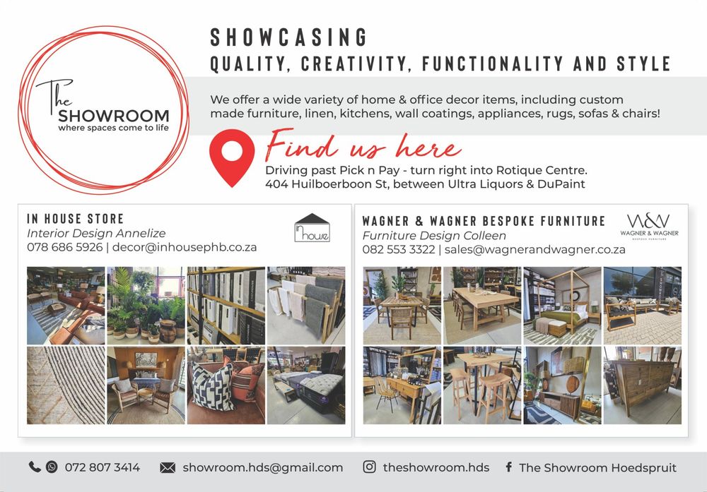 Interior decorating made easy with In House Phalaborwa and Wagner & Wagner Bespoke Furniture. Visit The Showroom in Hoedspruit for more information