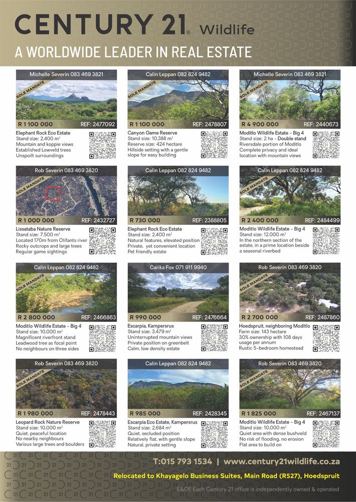 In need of vacant land to build your dream home on? Get in touch with Century 21 Wildlife Properties